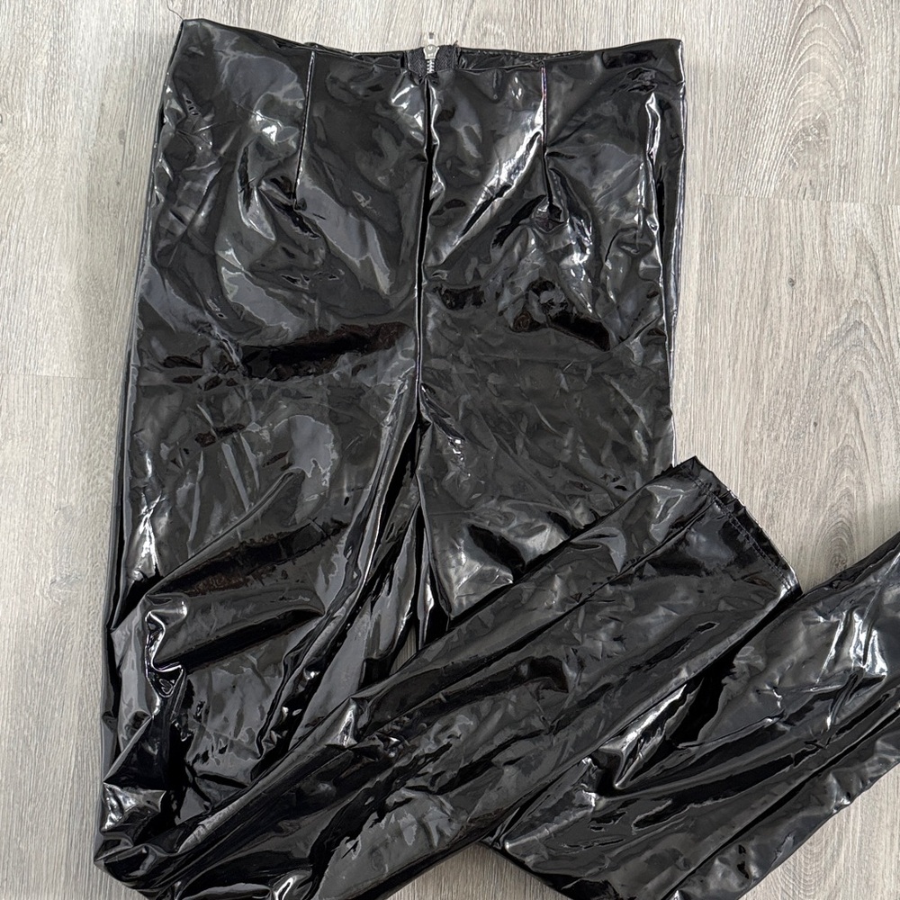 Black Patent Vinyl  like Pants